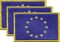 European Union Flag Patch Set - Pack of 3 Embroidered Iron On or Sew On Emblems. 3.5" x 2.25"